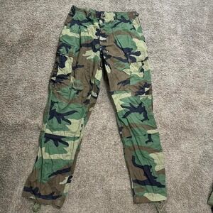 US Army Military Woodland Camo Cargo Combat Tactical Pants Trousers Medium Reg